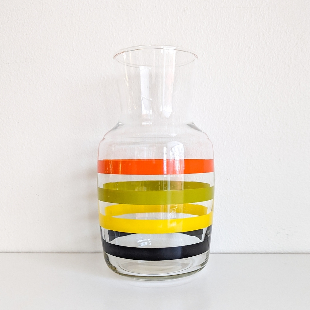 Vintage Juice Pitcher with Stripes